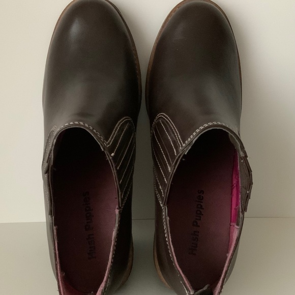 Hush Puppies Cignet Leather Wedge Booties - 8 - Picture 6 of 10